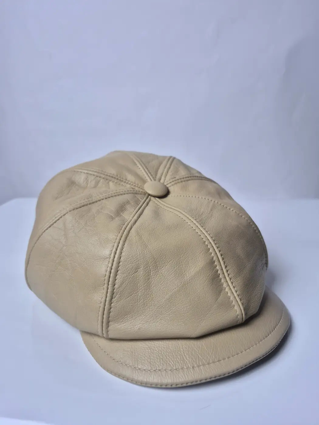 Leather French Baggy Cap in Newsboy Style
