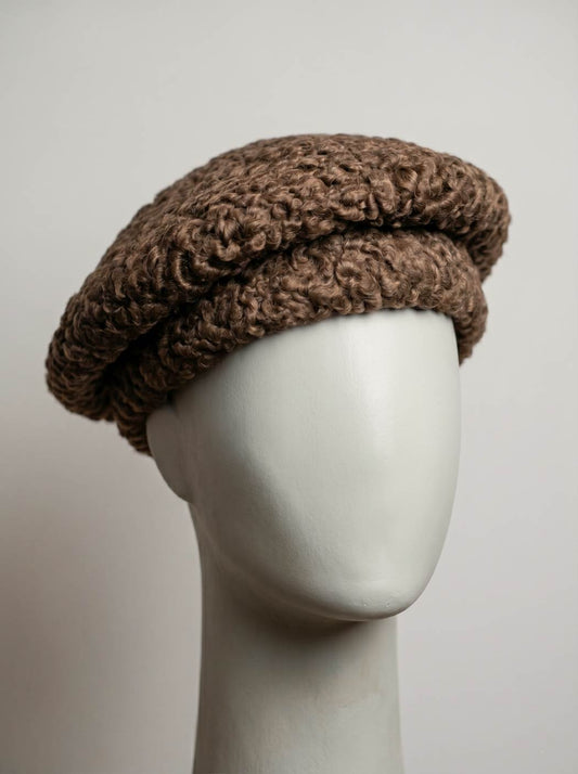 brown round elite karakul cap