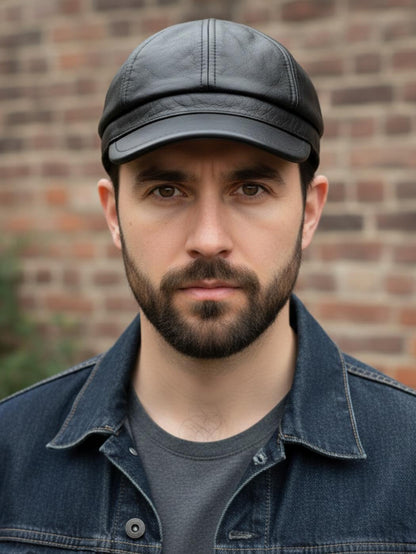 genuine leather cap