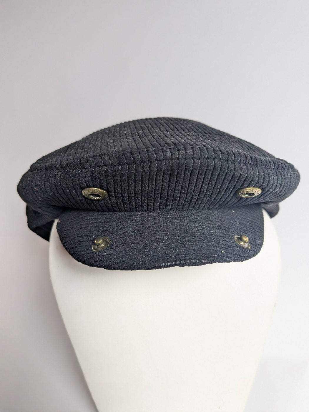 Corduroy Golf Flat Cap - With Front Buttons