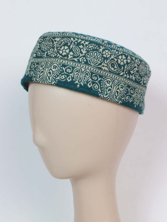 Green Kashmiri Designer Kani Cap For Men Junaid