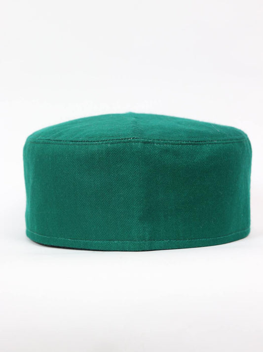 Mens Kashmiri Green Plain Semi Pashmina Cap