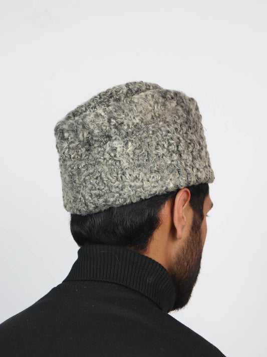 Grey Karakul Cap | Traditional Wool Hat