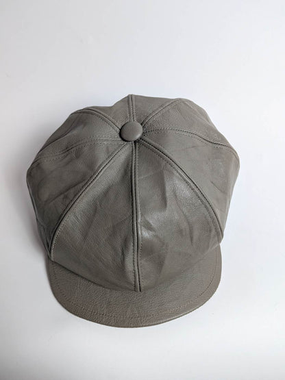 grey cap in leather 