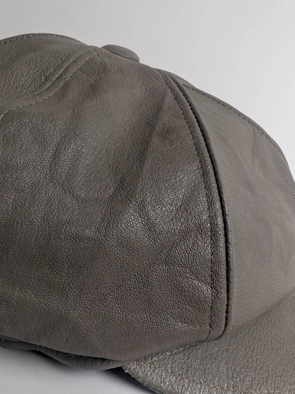 grey colour leather cap