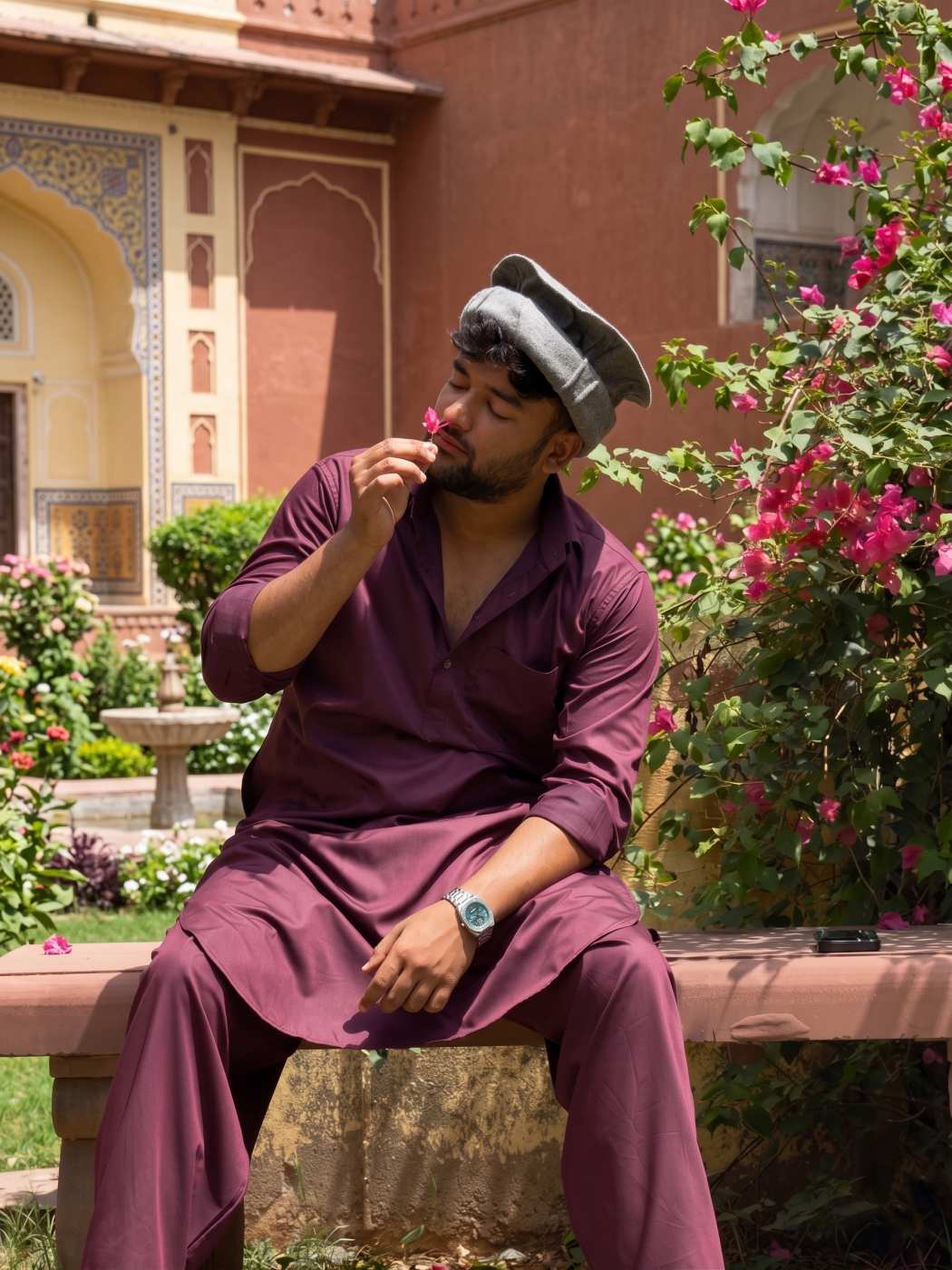 man wearing grey pakol cap in outdoor 