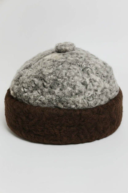 grey cap in fur 