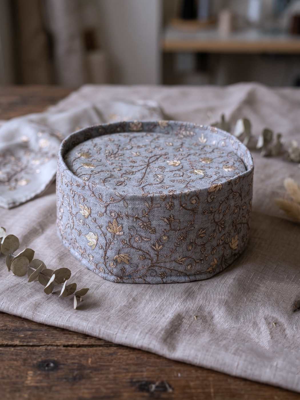 Grey Omani Cap - Barkati topi With Silver Chinar Zari Tilla Embroidery