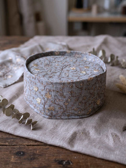 Grey Omani Cap - Barkati topi With Silver Chinar Zari Tilla Embroidery