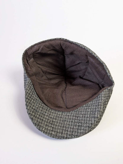 Ivy Cap | Flat Tweed Hat Greyish Black Stripes | Office Cap
