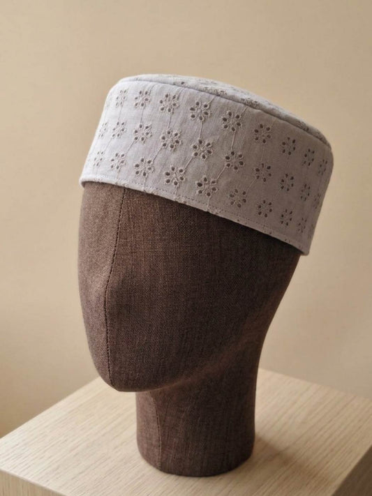 Grey Hakooba Cotton Cap for Men