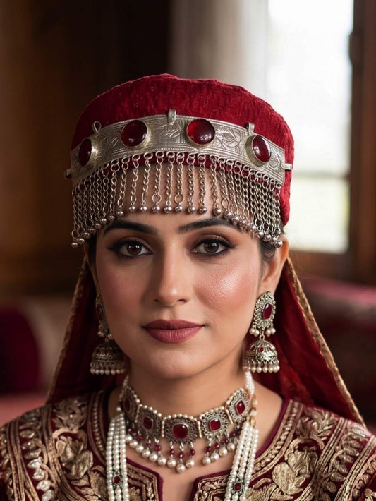 Shehzar Kashmiri Kasaba Cap in Vintage Style for Women