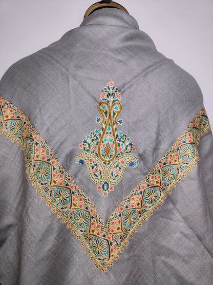 Arabic rumal with nalki aari work at border and cornersat border and corners