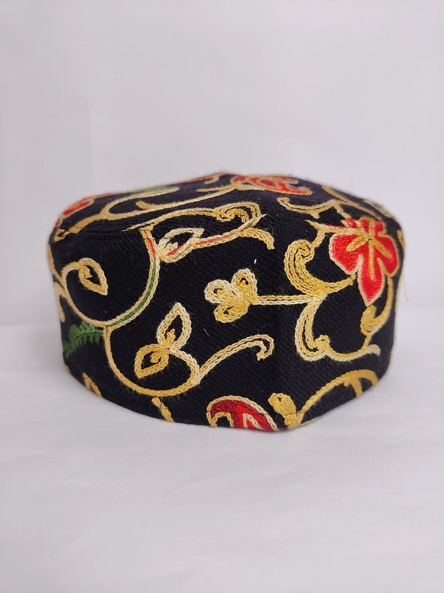Kashmiri designer cap with floral aari work