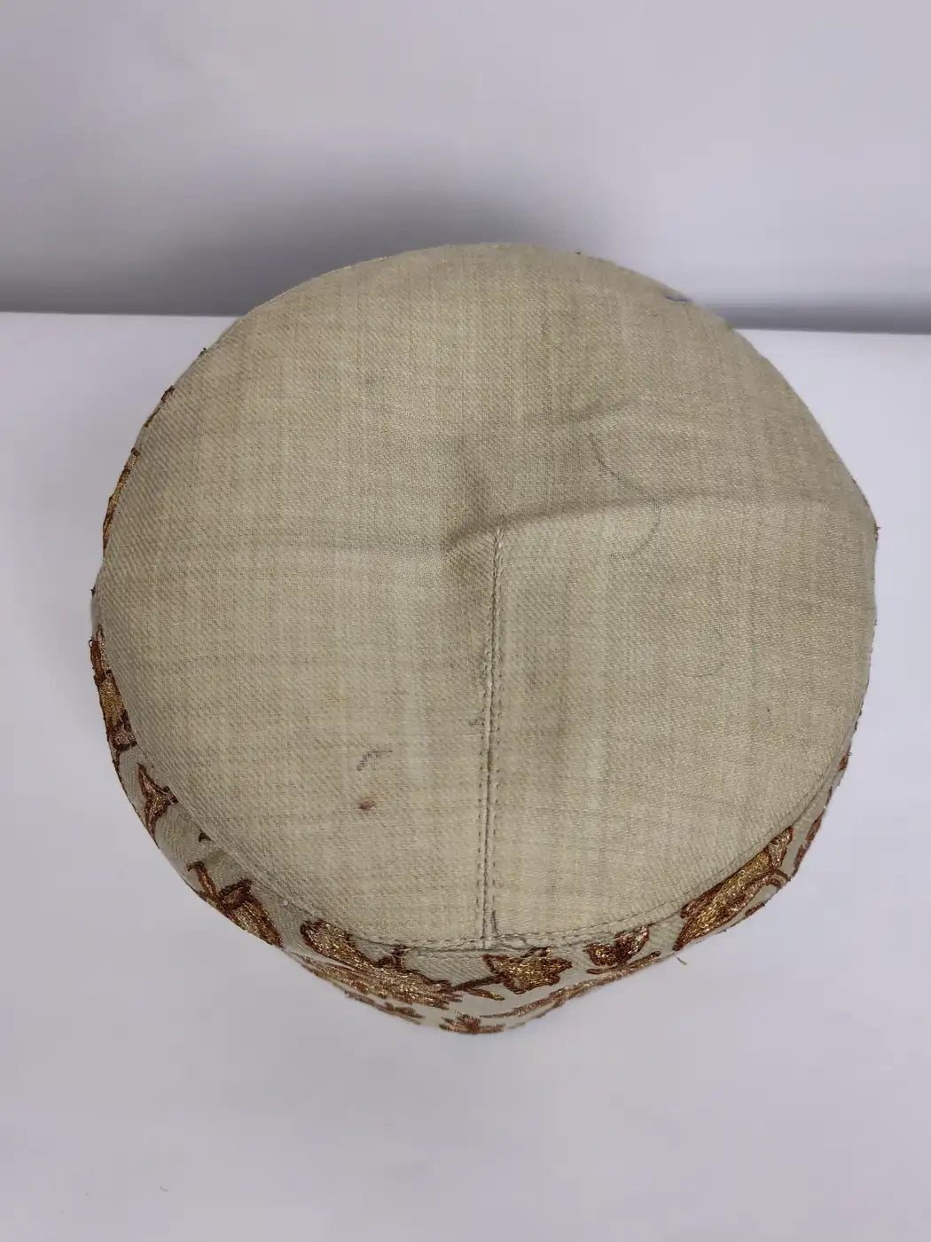 Stylish Kashmiri Beige Cap with Aari Embroidery - Nauman