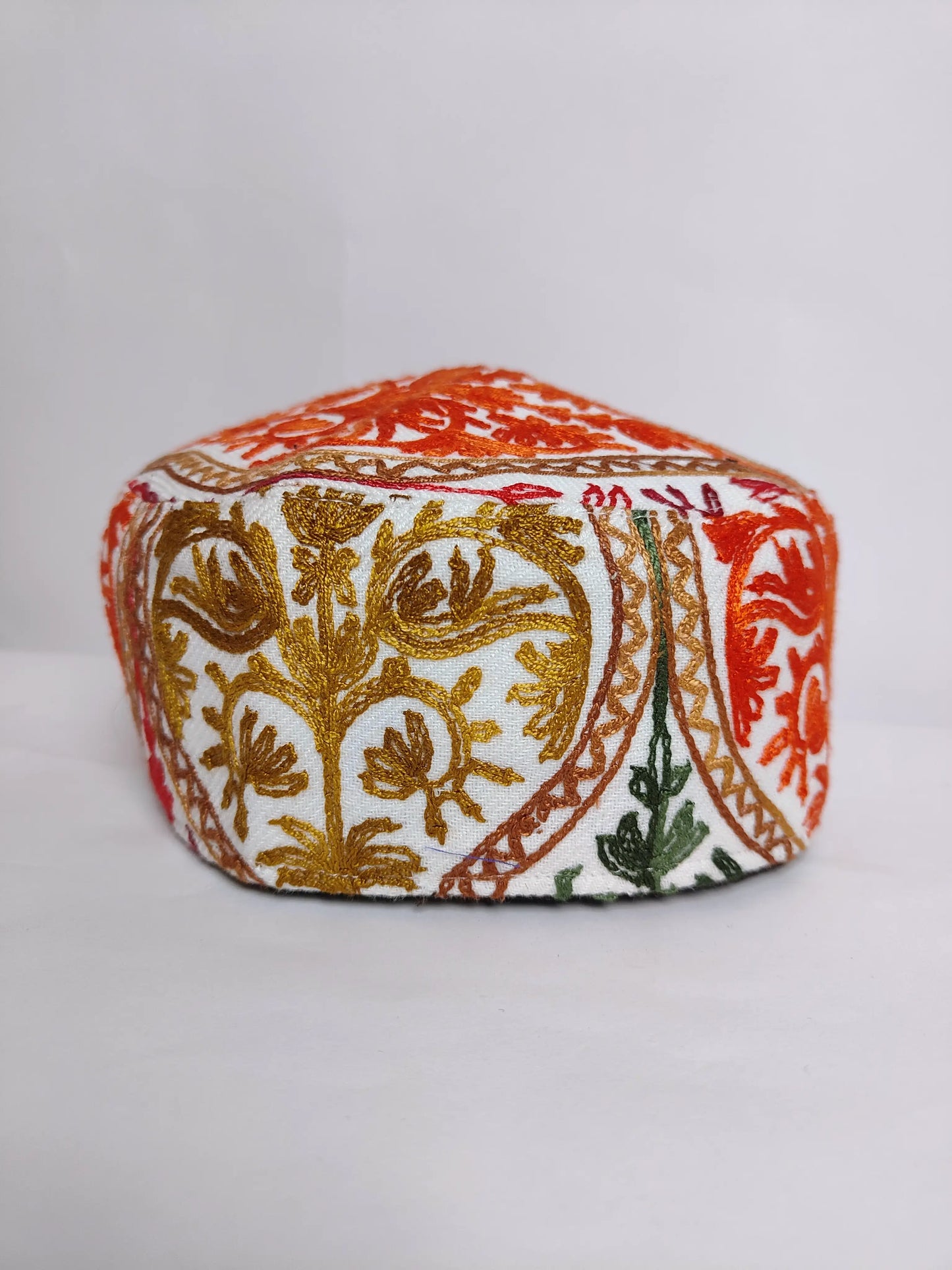 Kashmiri cap with badami motifs on sides