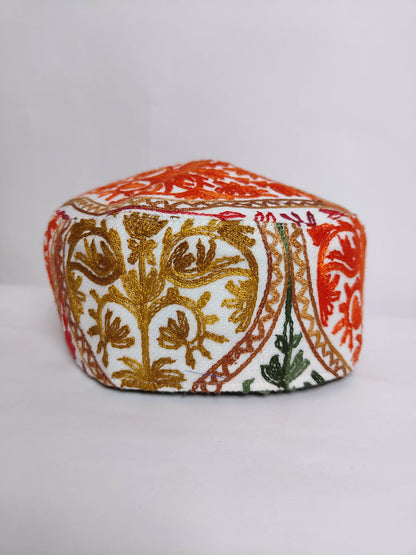 Kashmiri cap with badami motifs on sides
