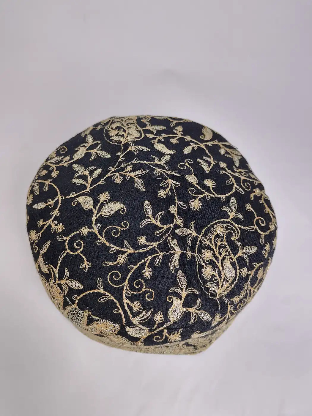 Hafeez Heavy Zari Work Black Designer Cap