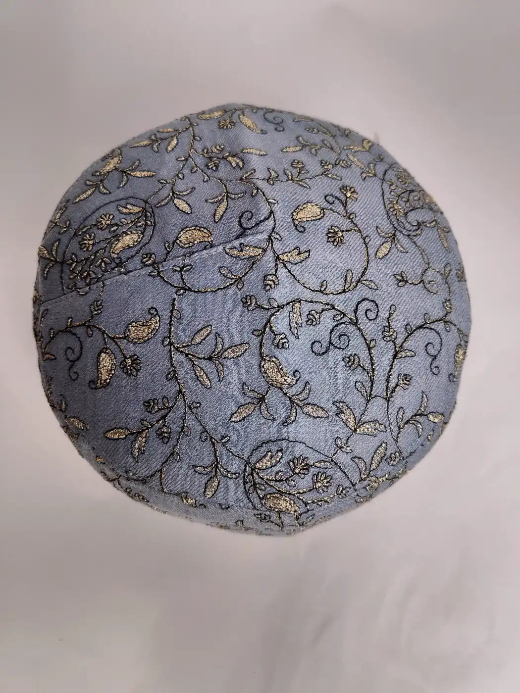 Nafees Zari Work Round Grey Mens Cap