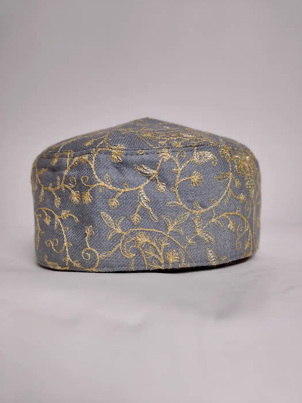 Riwayat Grey Zari Work Foldable Cap
