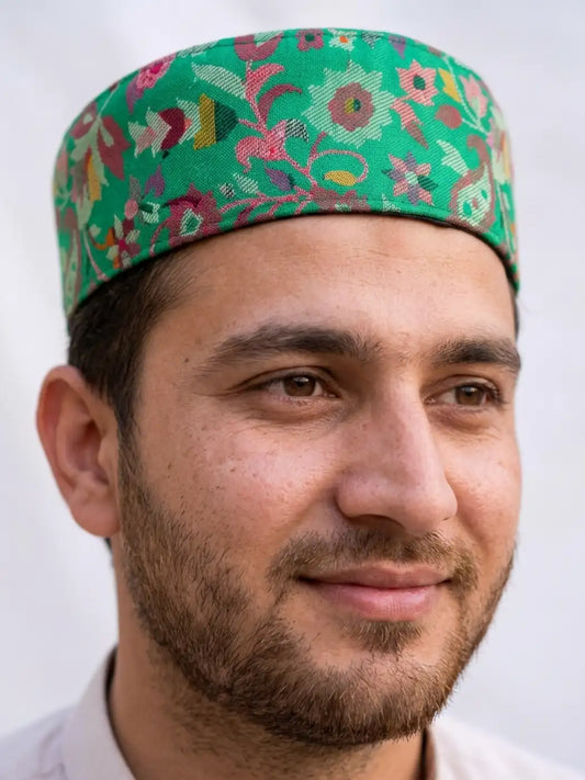 Mehboob Dastar | Kashmiri Kani Cap in Green