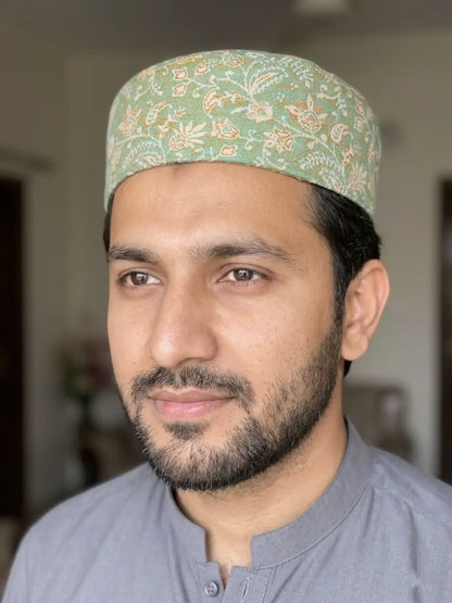 Riwayat Kashmiri Kani Cap in Light Green