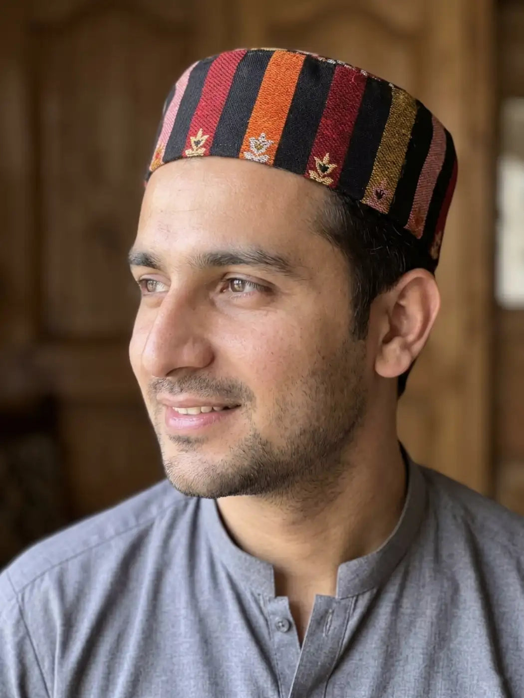 Kani Cap in Black from Kashmir - Mehrban