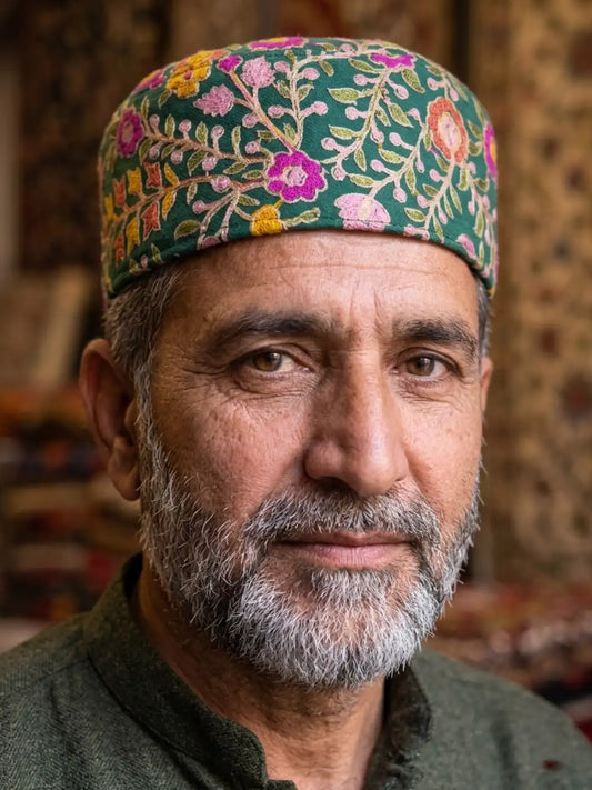 Nalki Aari Embroidered Stylish Green Cap