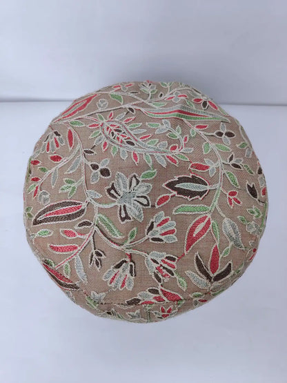 kashmiri cap in beige top side