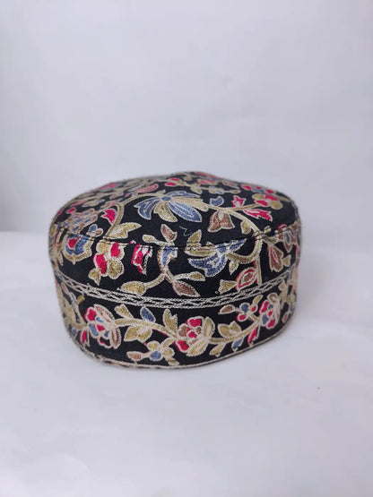 Kashmiri black cap with aari embroidery
