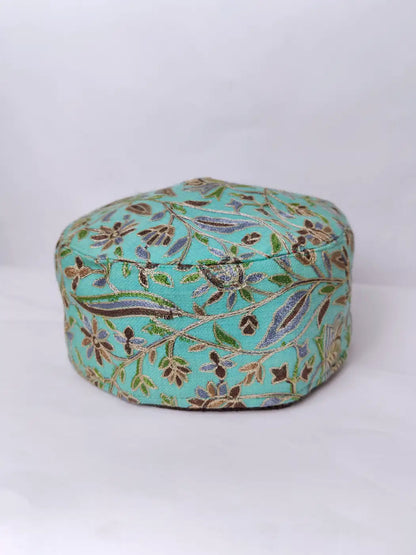 unique wool cap with aari embroidery