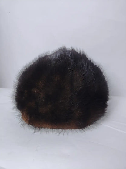 fur cap in brown