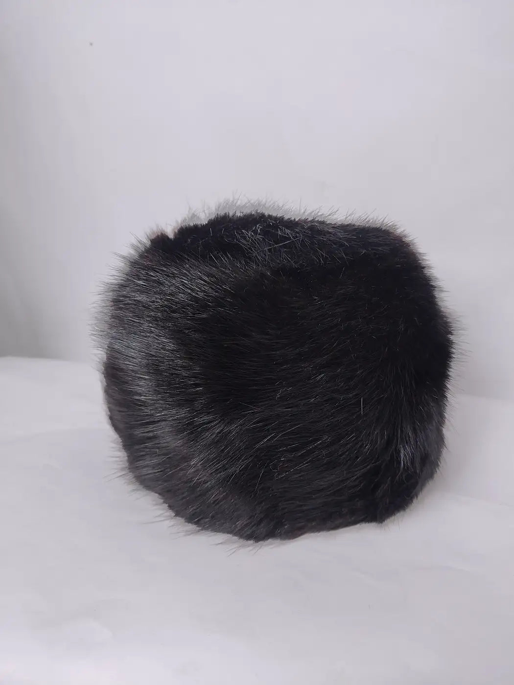 black fur handmade cap