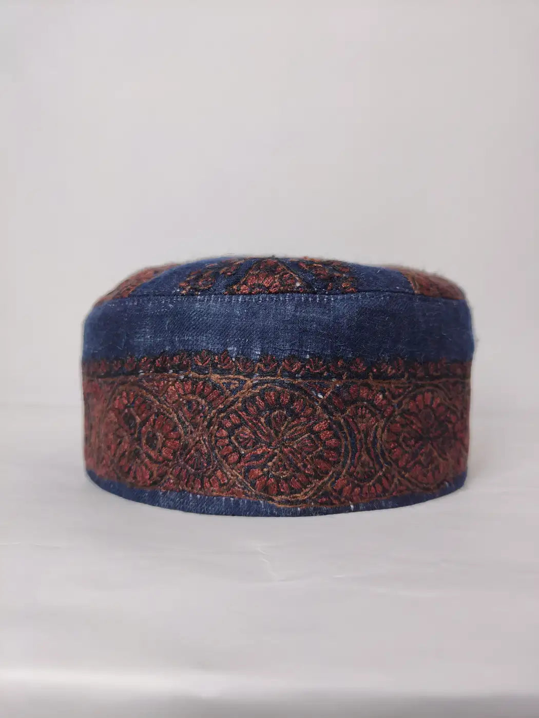 Classic Sameeh Kashmiri Dark Blue Cap with Hand Sozni Work