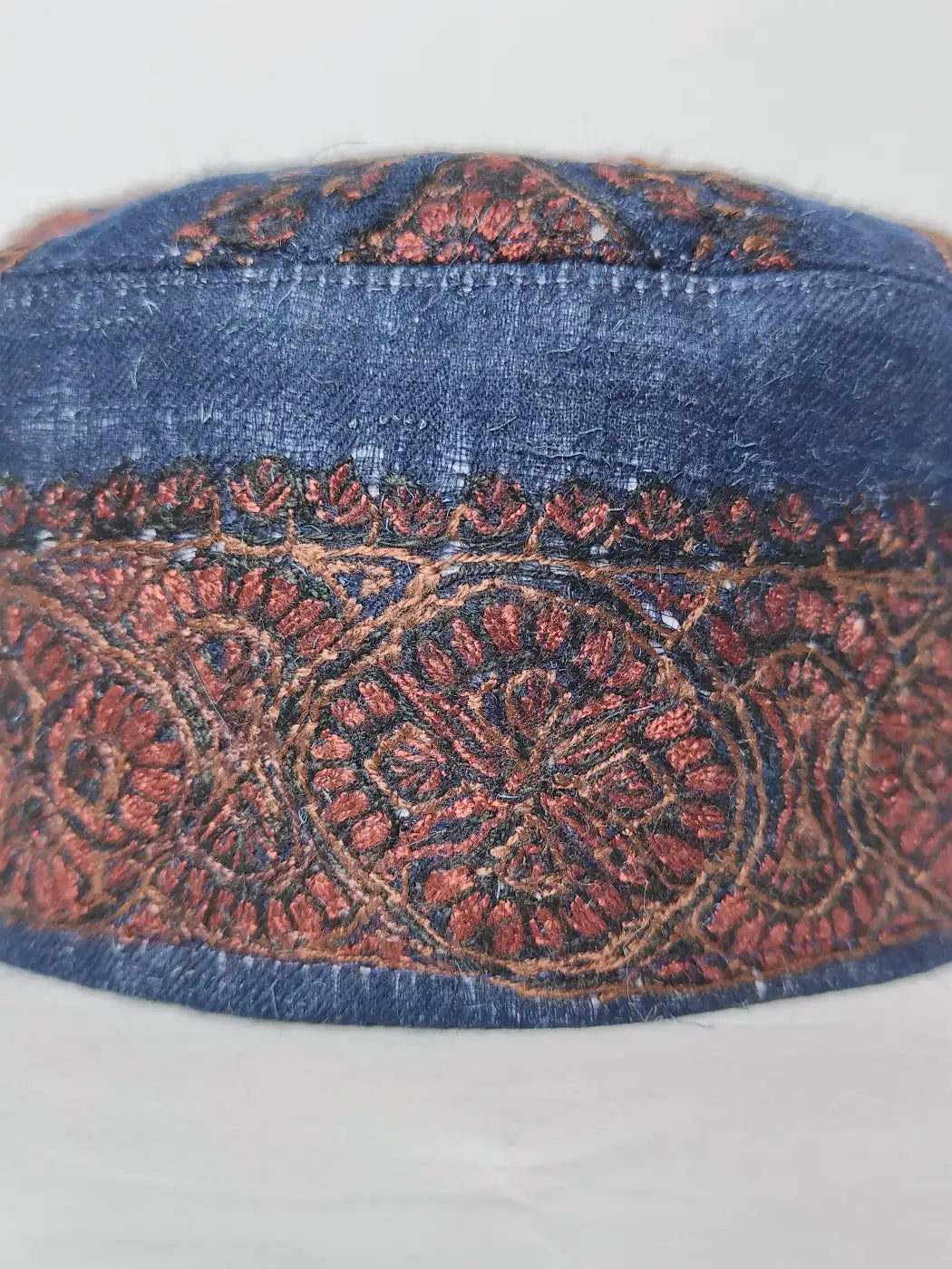 Classic Sameeh Kashmiri Dark Blue Cap with Hand Sozni Work