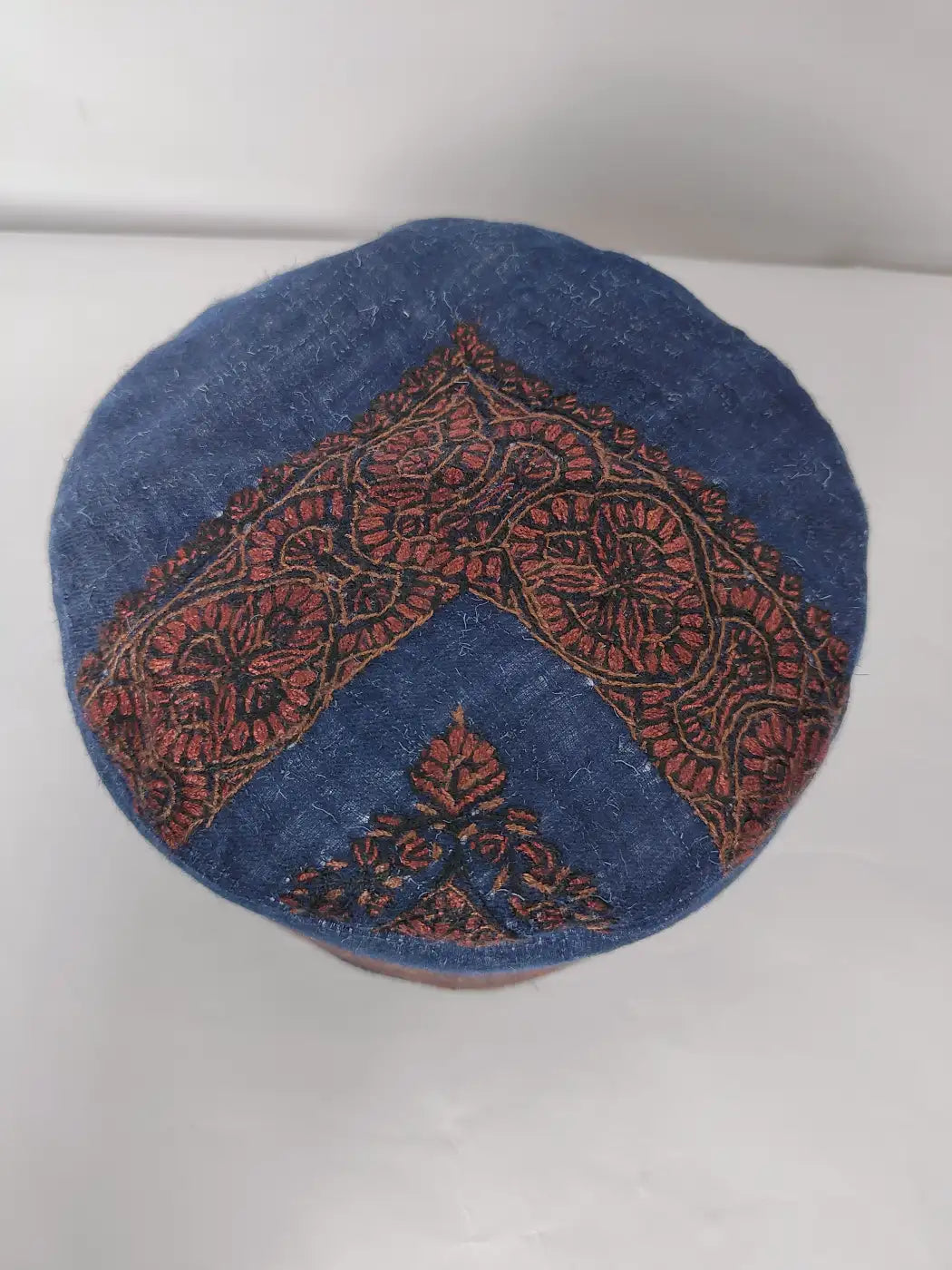 Classic Sameeh Kashmiri Dark Blue Cap with Hand Sozni Work