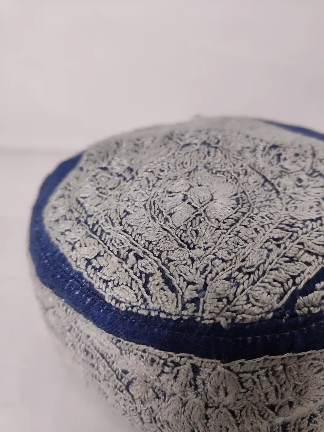 Kashmiri Blue Traditional Cap with Hand Sozni Embroidery Aftab