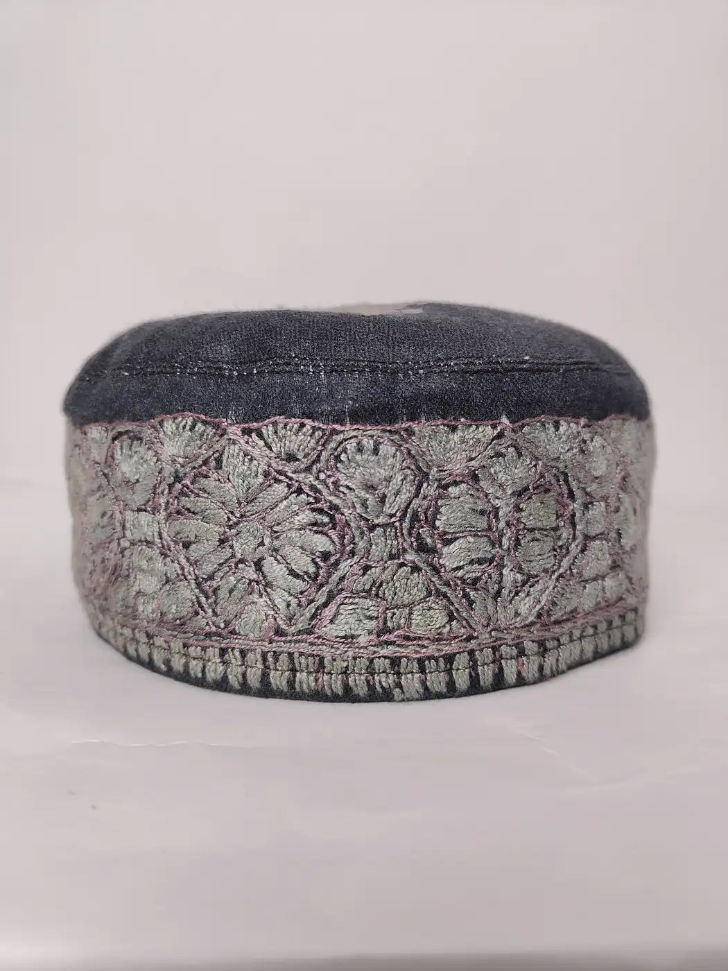 Kashmiri Black Cap sadiq with hand Sozni Embroidery