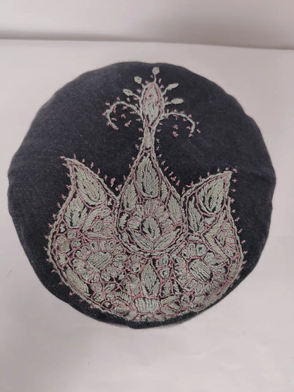 Kashmiri Black Cap sadiq with hand Sozni Embroidery