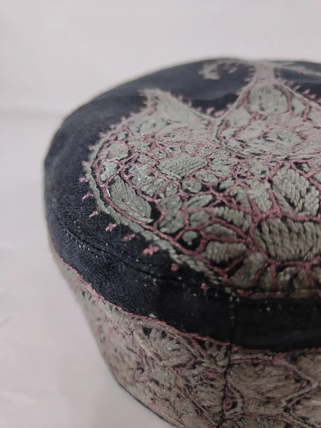 Kashmiri Black Cap sadiq with hand Sozni Embroidery