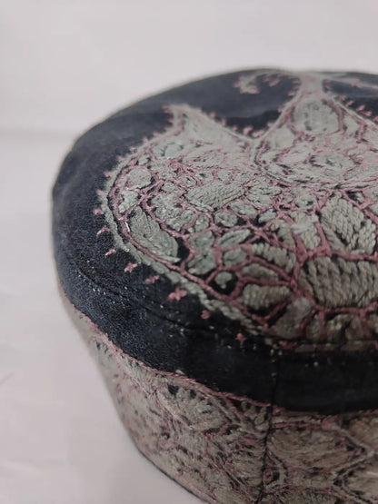 Kashmiri Black Cap sadiq with hand Sozni Embroidery
