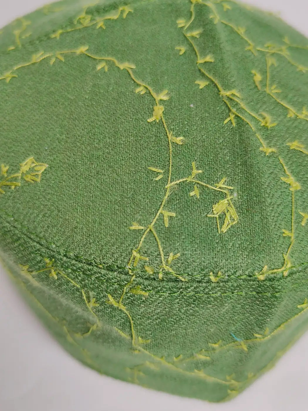 Shahbuddin Sozni Jaal Work Kashmiri Cap in Green