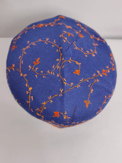 Blue Sozni Jaal Work Kashmiri Cap | Fazlul