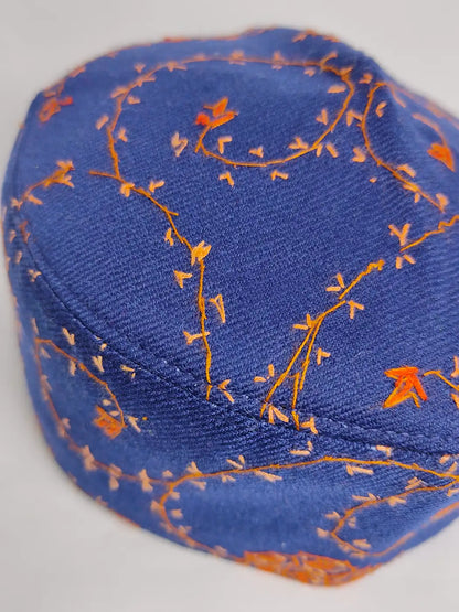 Blue Sozni Jaal Work Kashmiri Cap | Fazlul