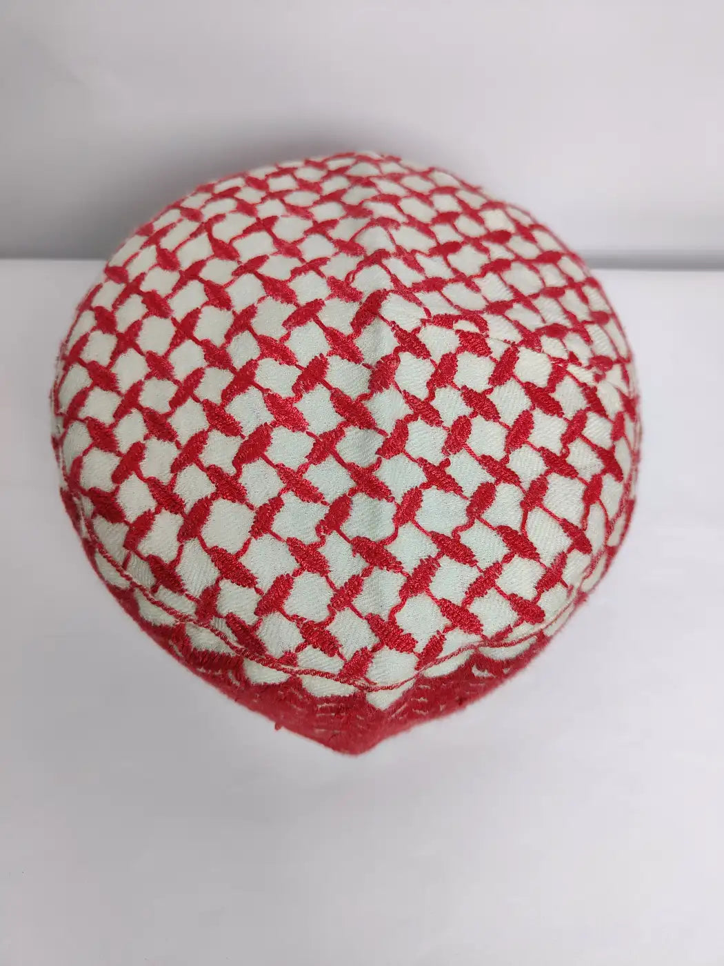 Kashmiri cap top side all over hand sozni work