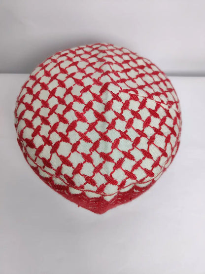 Kashmiri cap top side all over hand sozni work