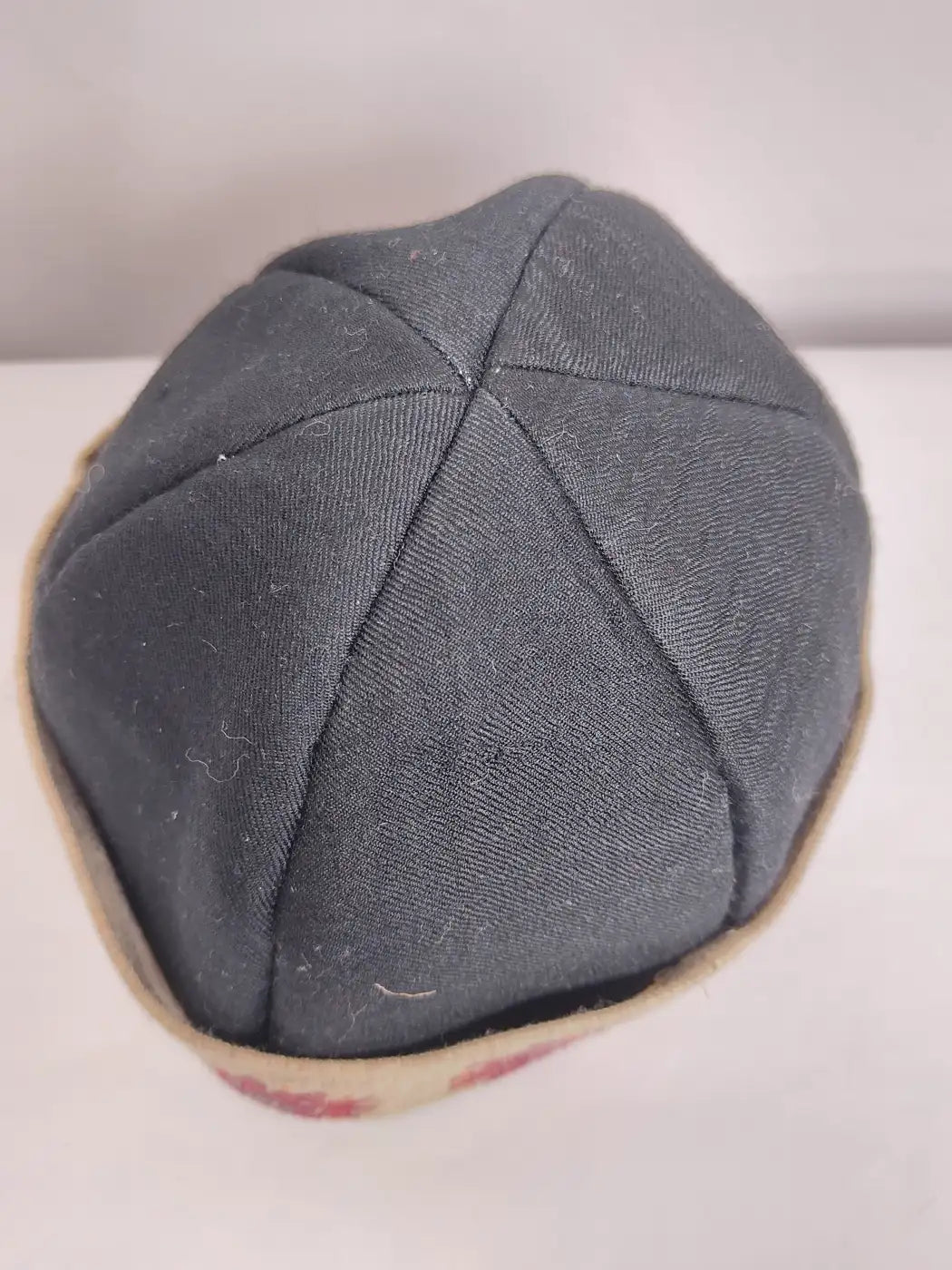 Kashmiri traditional cap in black colour top side 