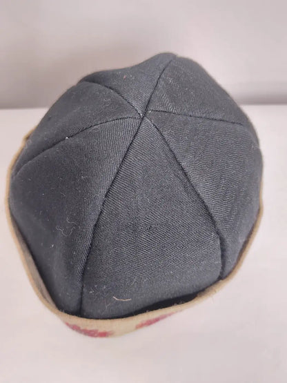 Kashmiri traditional cap in black colour top side 