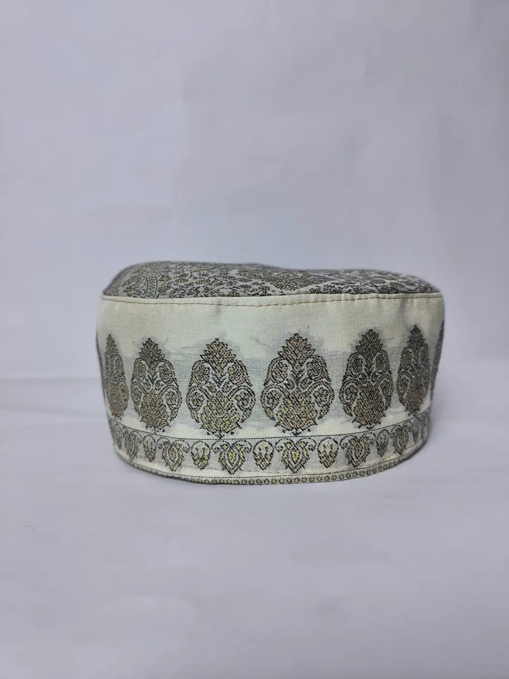 white kani topi from Kashmir