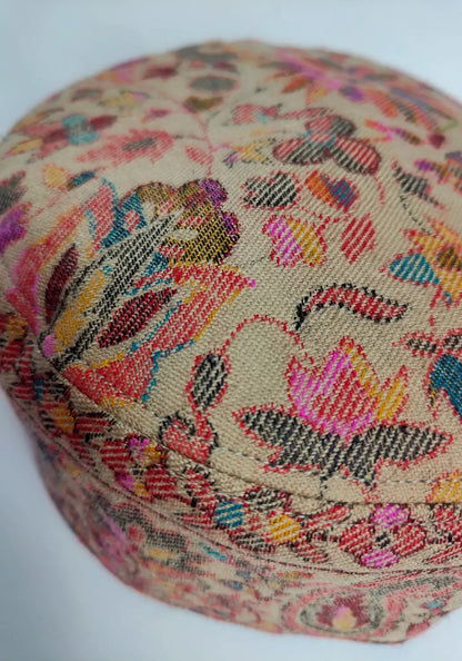 beige Kani cap woven pattern 
